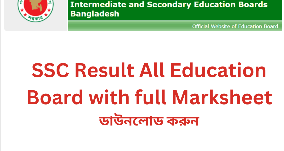 SSC Result 2024 All Education Board